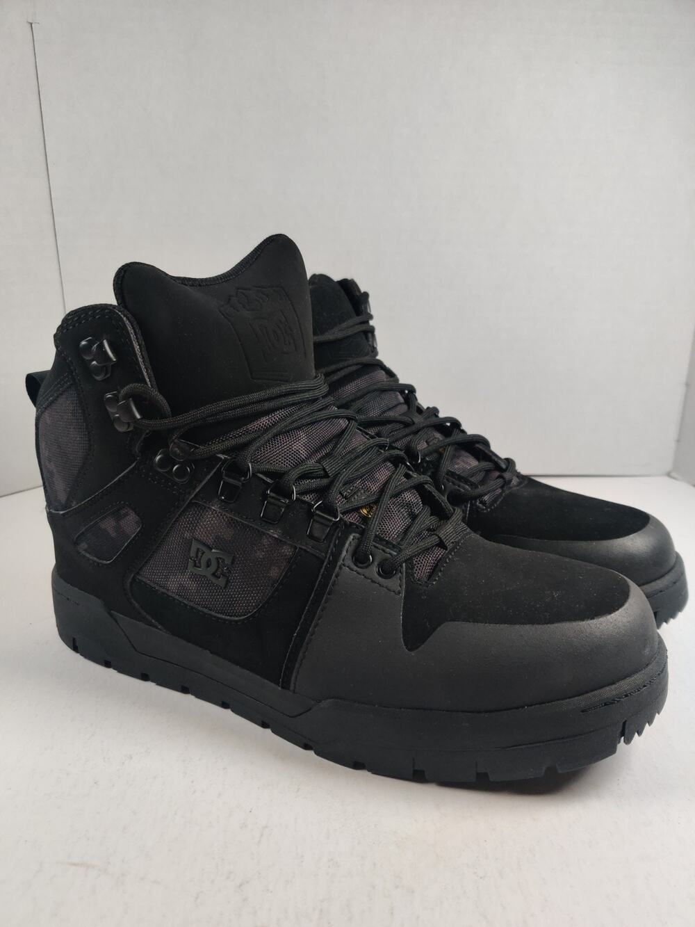 DC PURE MEN'S BLACK CAMO WATERPROOF WORK HIGH-TOP BOOTS DC60603 - Size 9